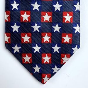 American Traditions red/white/blue stars necktie